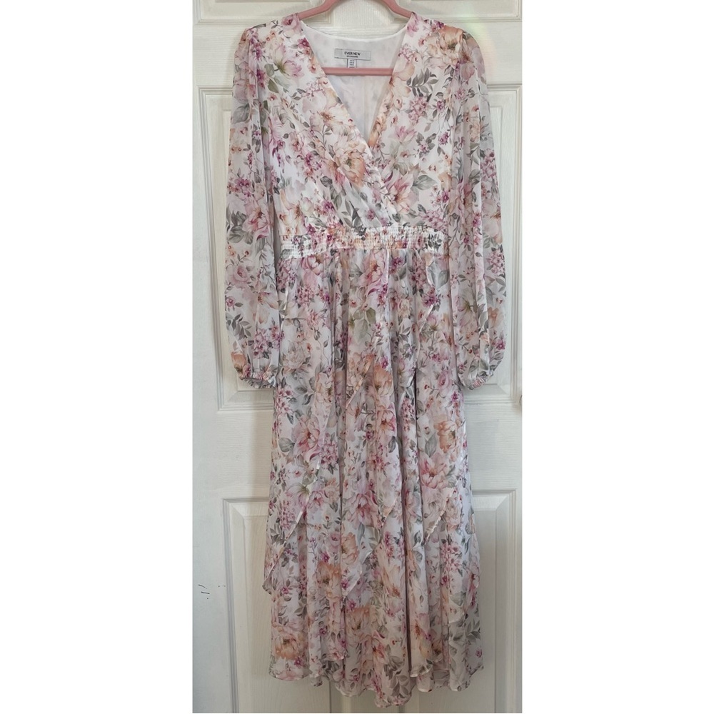 H&M | Size 6 - Candice Layered Floral knee length flowy slip on Midi sun Dress